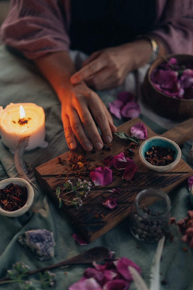 Woman Checking Dried Flower Petals